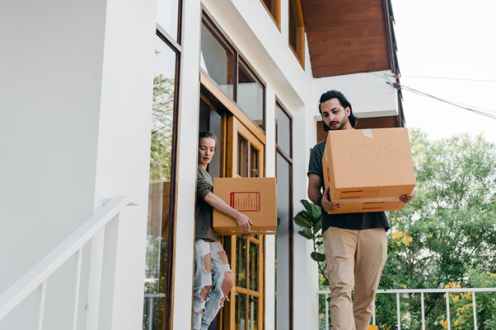 Couple shift their home items