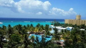 , swimming pool and building complex near ocean in Jamaica