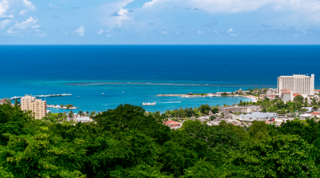 View of Ocho Rios, Jamaica, on a sunny day