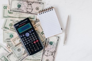 calculator and notebook